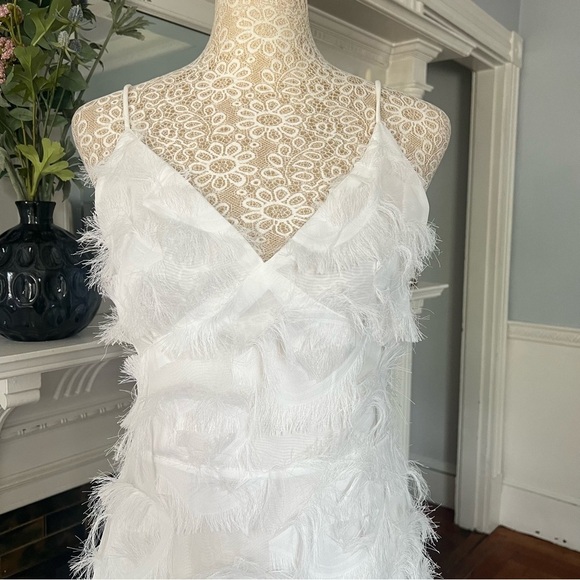 NWT ALL PRETTY GIRLS White Chaya Fringe Detail Maxi Dress Size Medium - Picture 4 of 13